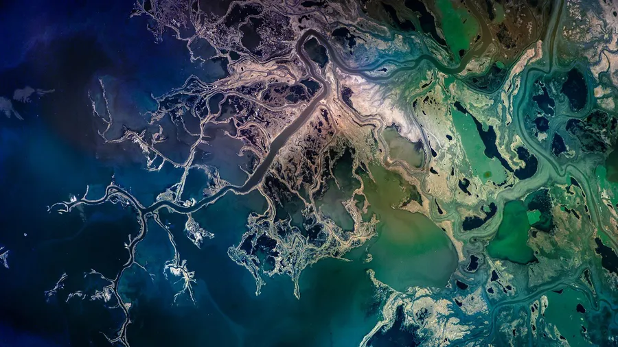 Aerial view of the Saskatchewan River Delta